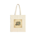 Vintage Postcard Suitcase Tote, travel stamps, passport stamp retro travel