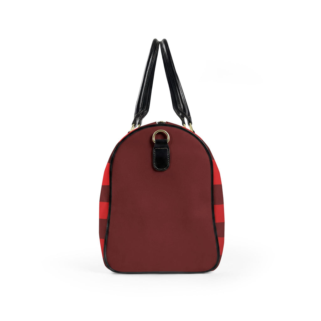 AMOUR Red Striped Leather Travel Bag, Romantic Gift