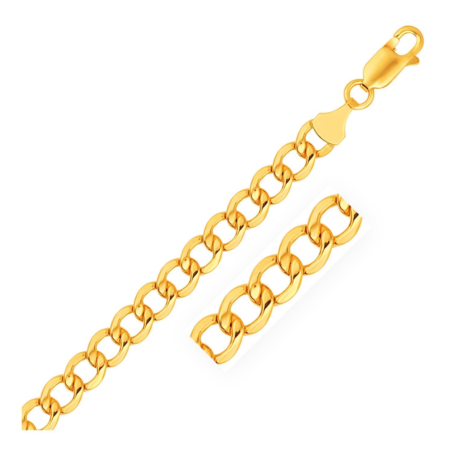 6.2mm 14k Yellow Gold Lite Curb Bracelet - PhishStones Products