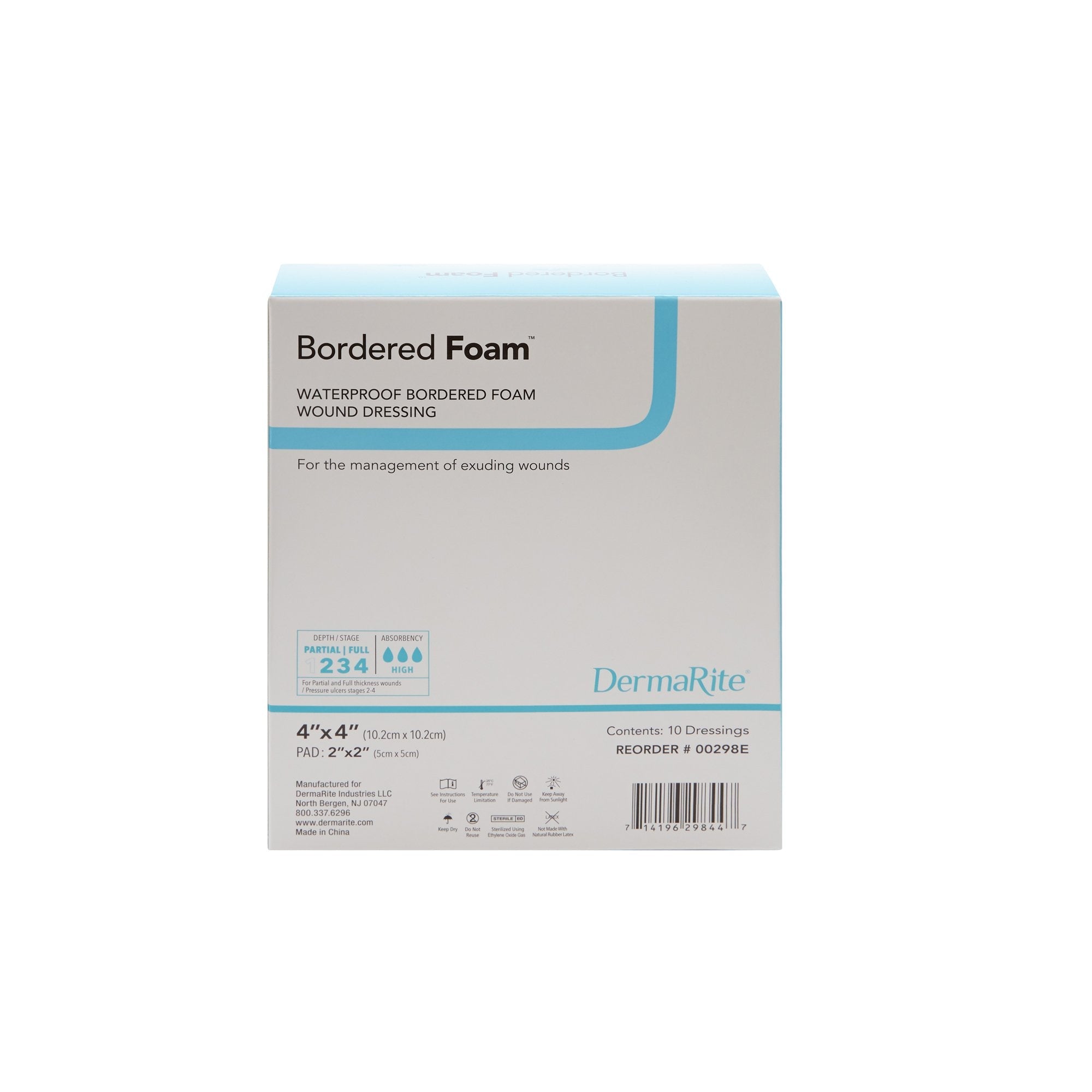 BorderedFoam® Foam Dressing, 4 x 4 Inch 00298E