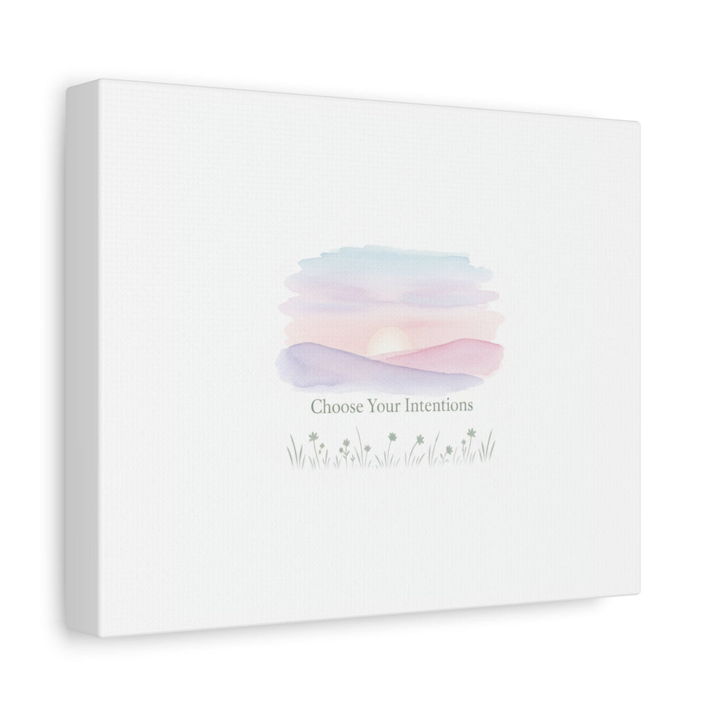 Choose Your Intentions Canvas, soft wellness poster, pastel gradient mindfulness art