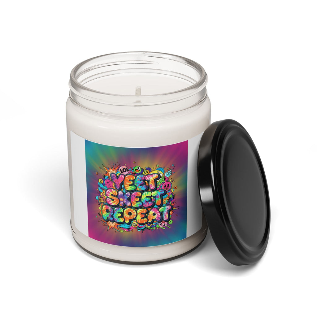 Yeet Sweet Repeat Candle | Slogan & Glitch Graphic, Soy Jar
