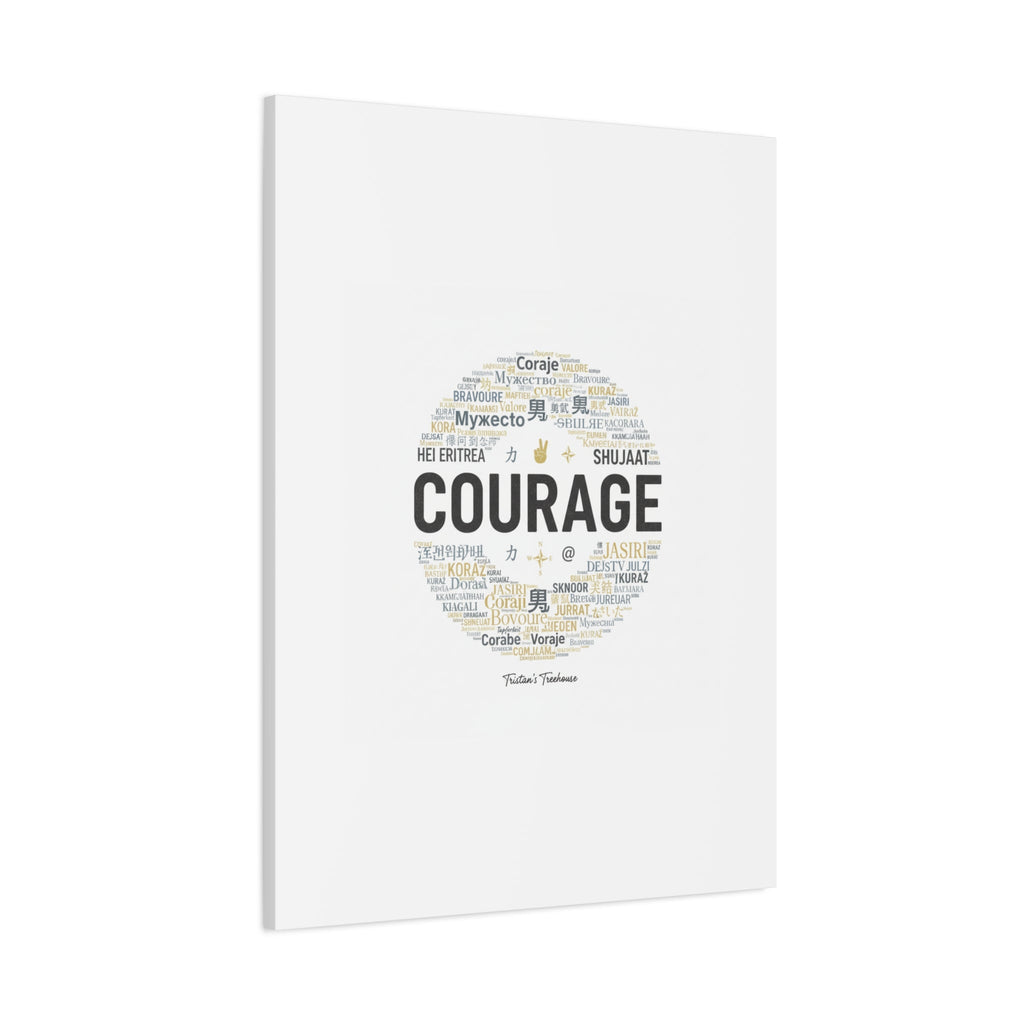 Courage Word Cloud Canvas | Fresh-Start Minimalism art print