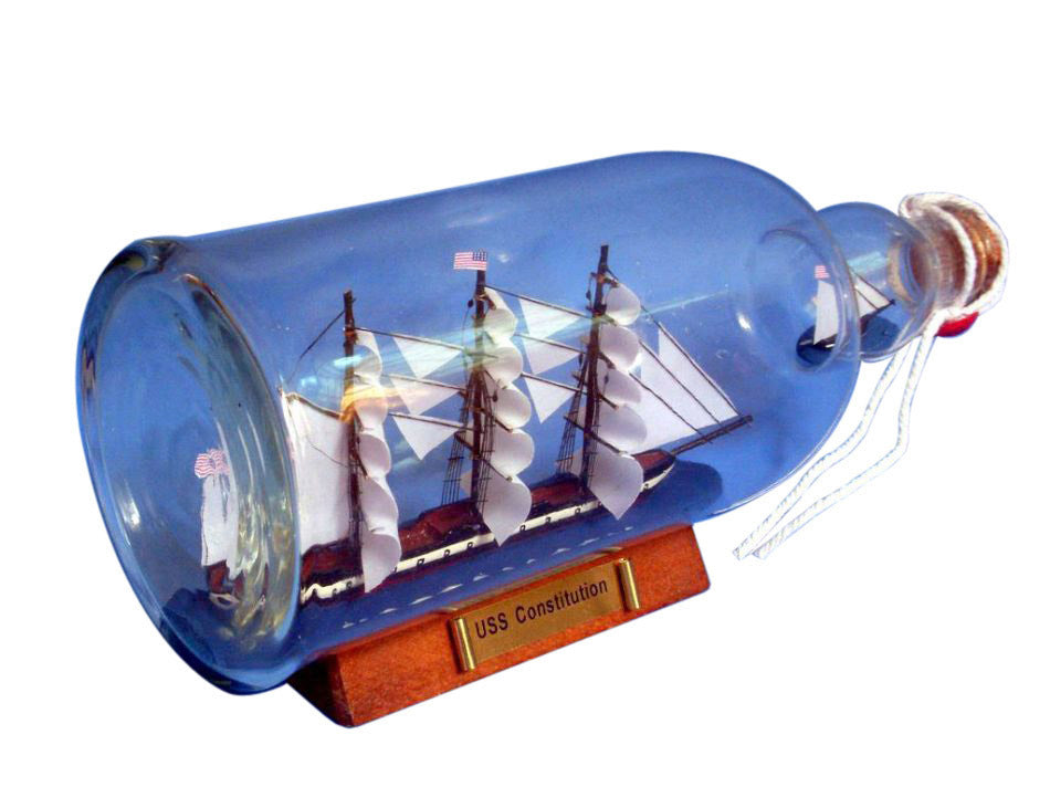 USS Constitution Model Ship in a Glass Bottle 11""