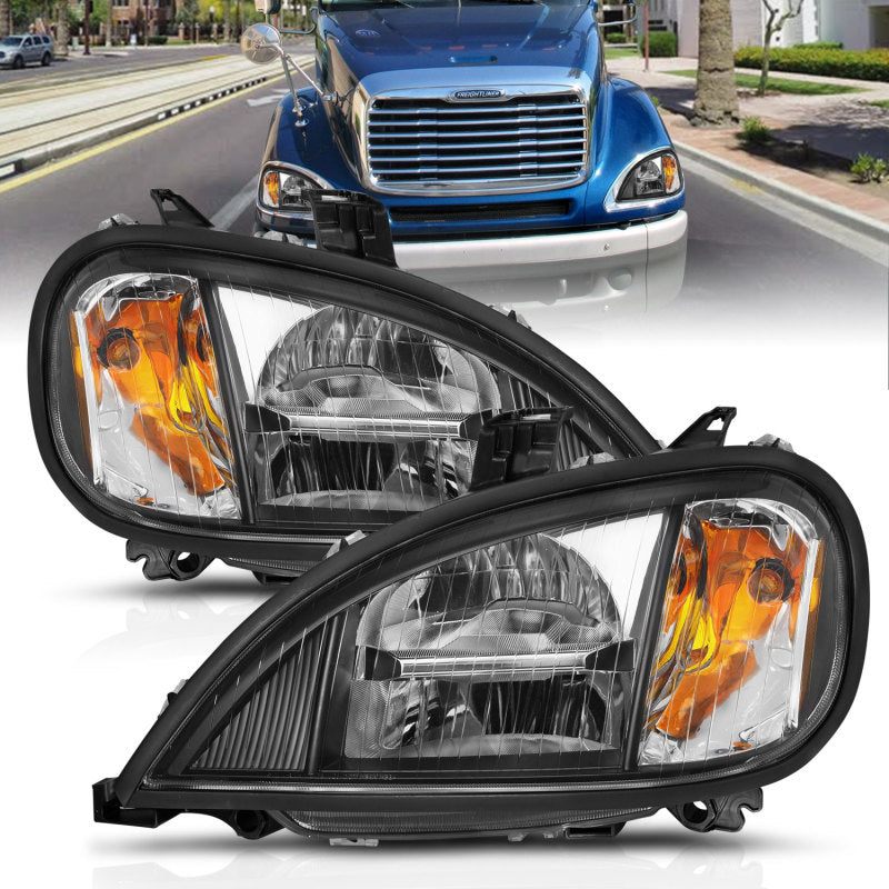 ANZO 1996-2013 Freightliner Columbia LED Crystal Headlights Chrome Housing w/ Clear Lens (Pair) 131029