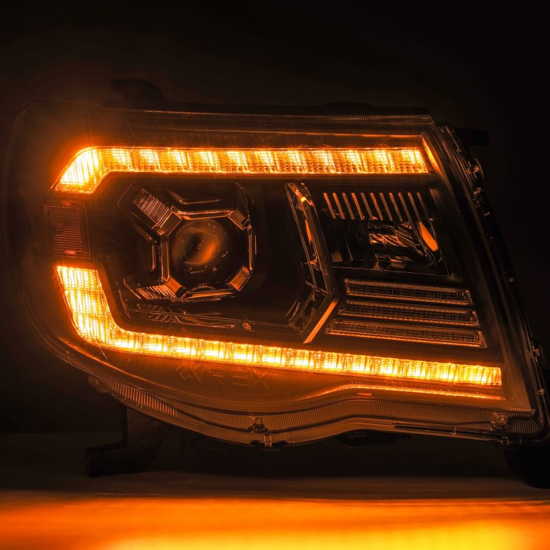 AlphaRex 05-11 Toyota Tacoma PRO-Series Projector Headlights Plank Style Design Alpha Black w/DRL 880736 *Discontinued