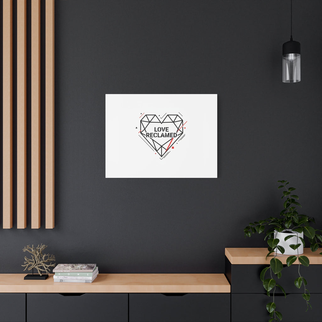 Love Reclaimed Canvas | modern heart design, minimalist love icon
