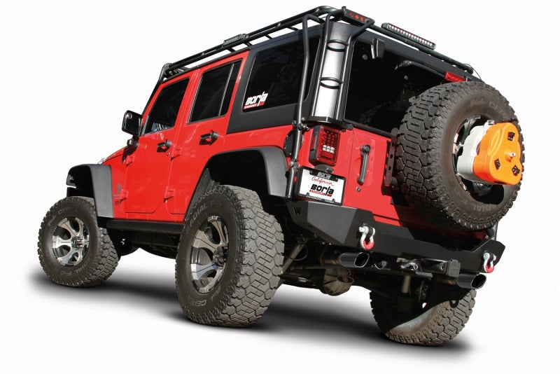 Borla 12-14 Jeep Wrangler JK 2/4Dr Rr Section ATAK Single Square Rlld Angle-Cut Black Chrome Exhaust 11860BC