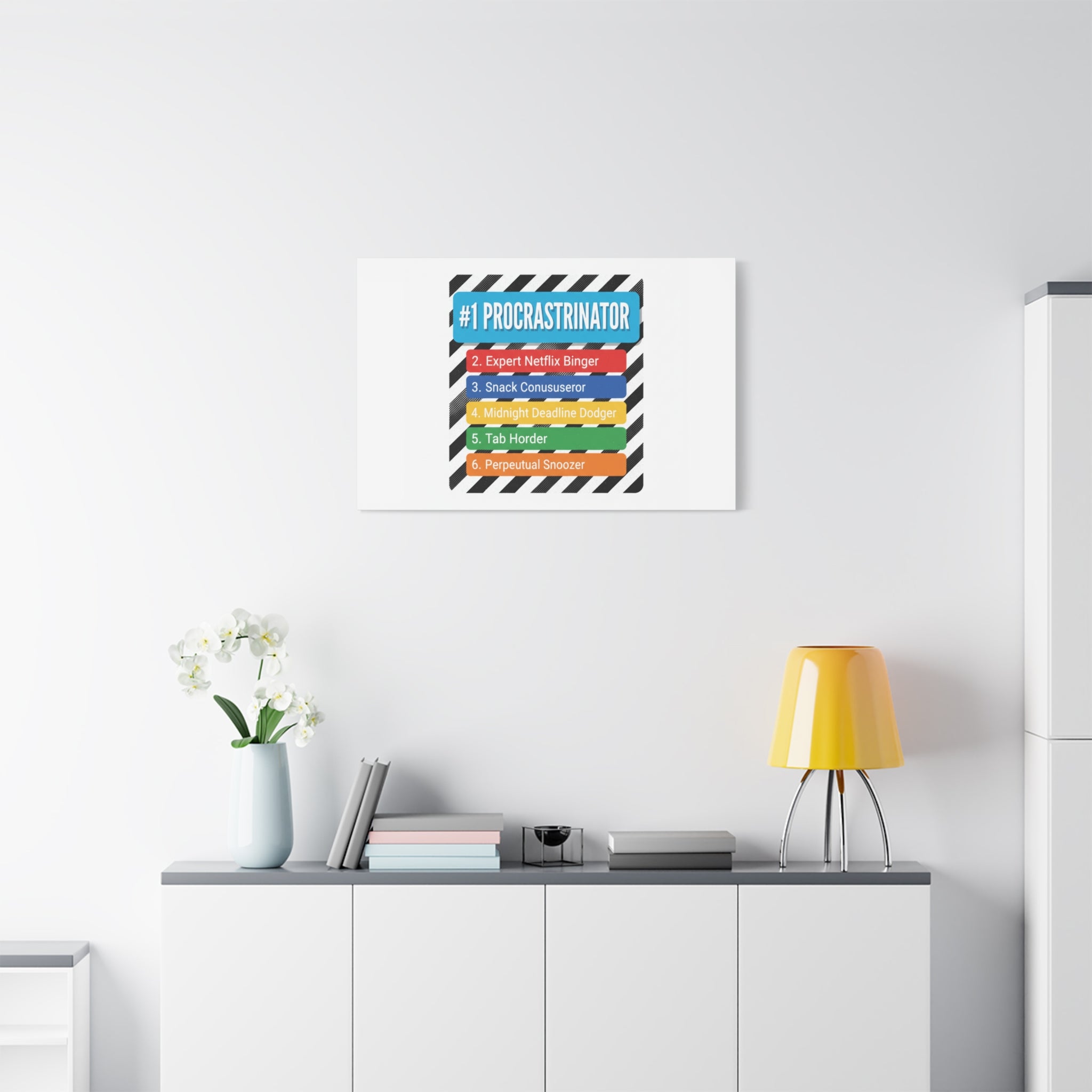 #1 Procrastinator Canvas, Rank-Style List Poster | Top-List Ranking Obsession