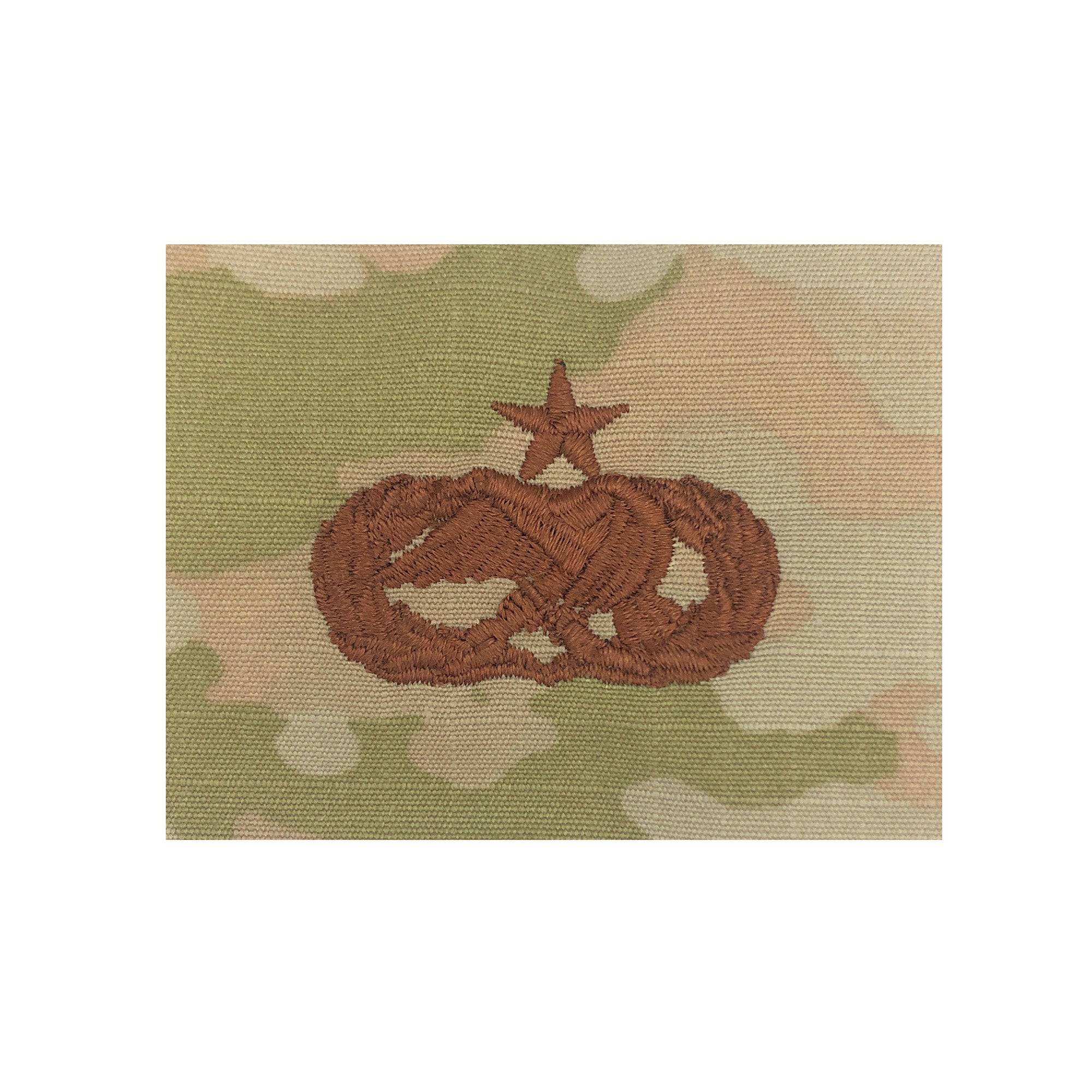 US Air Force Maintenance Senior OCP Spice Brown Sew-on Badge Free Standard Shipping in the USA.