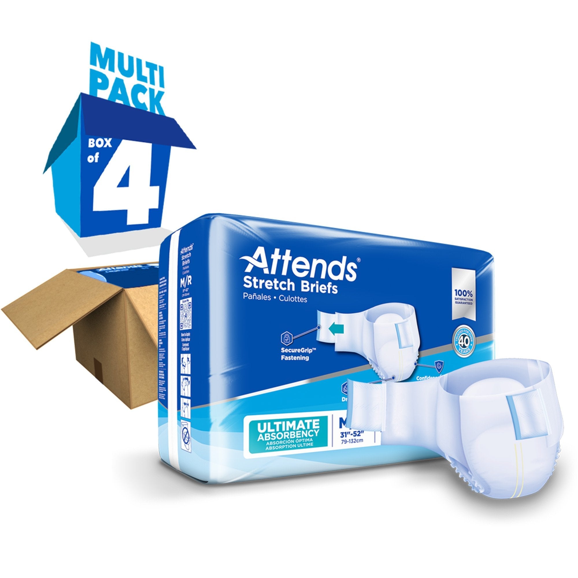 Attends® Stretch Briefs, Medium / Regular DDSMR