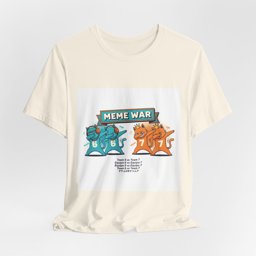 Meme War Cats Dabbing T-Shirt — Six vs. Seven Funny Graphic Tee