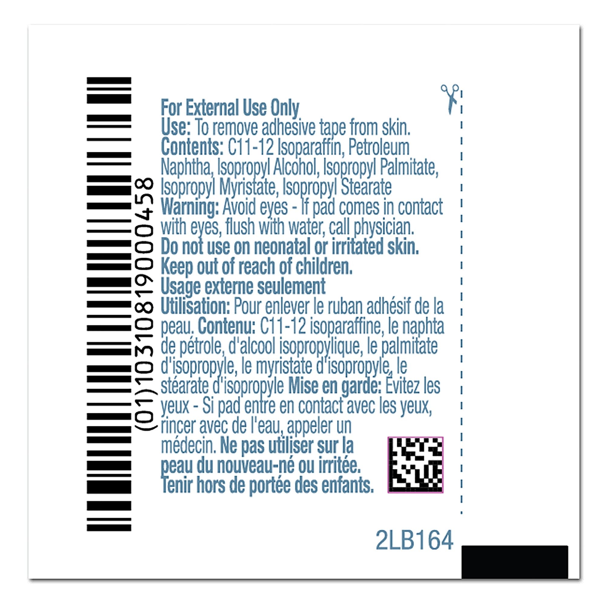 PDI® Adhesive Remover, 1¼ x 2-5/8 Inch Wipe B16400