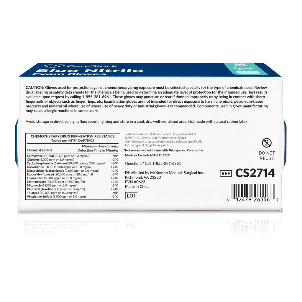 CareStock™ Nitrile Exam Glove, Medium, Blue CS2714