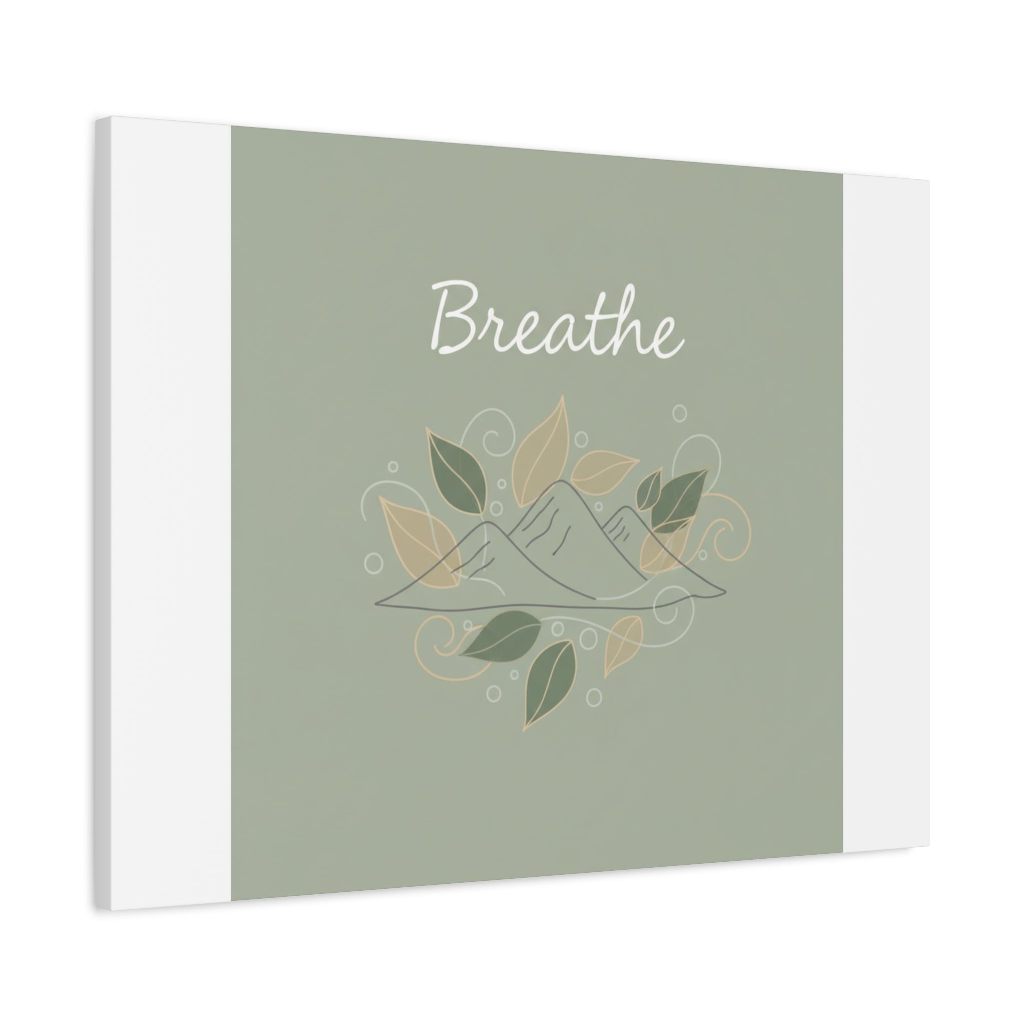 Breathe Mountain Line Canvas | Nature Symbols, Minimal Forest Wall Art