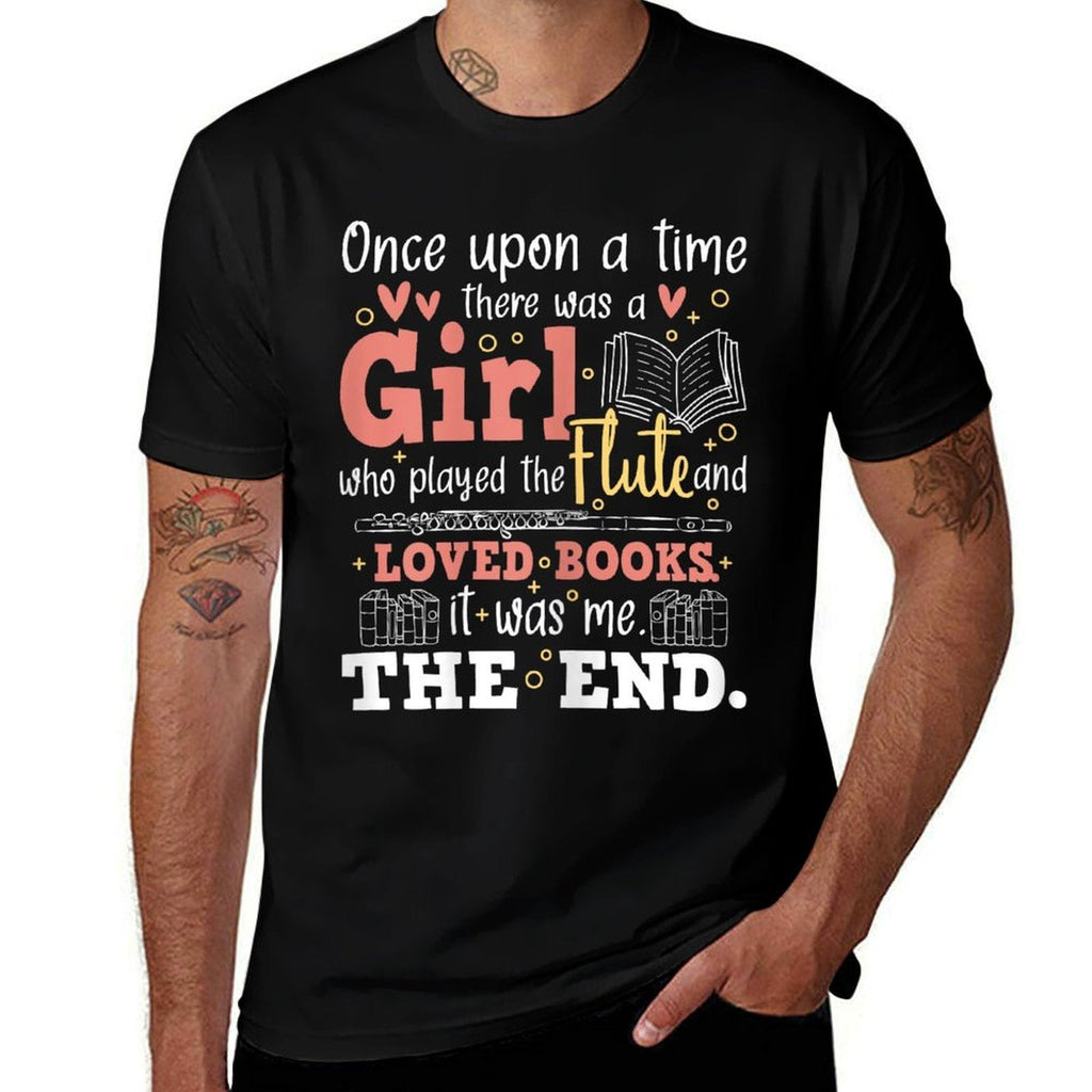 Flute Player Book Lover Flutist Marching Band Musician  Classic T-Shirt