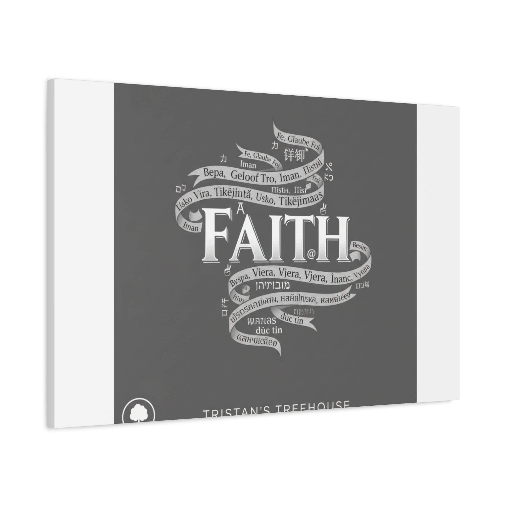 handwritten faith ribbon Canvas | sketch aesthetic, doodle design