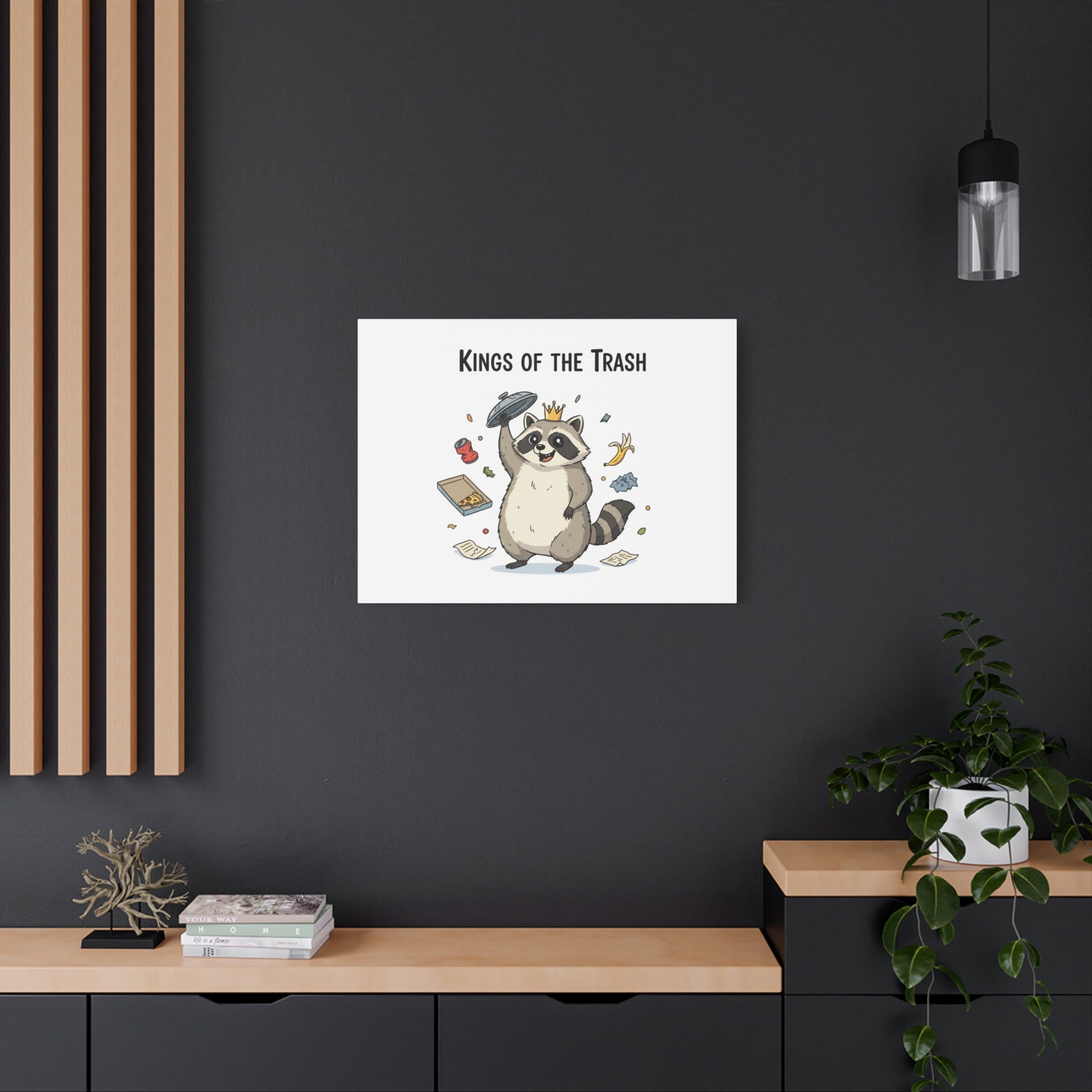 Kings of the Trash Canvas, Raccoon Doodle | Trash Panda, Goofy Critter Art