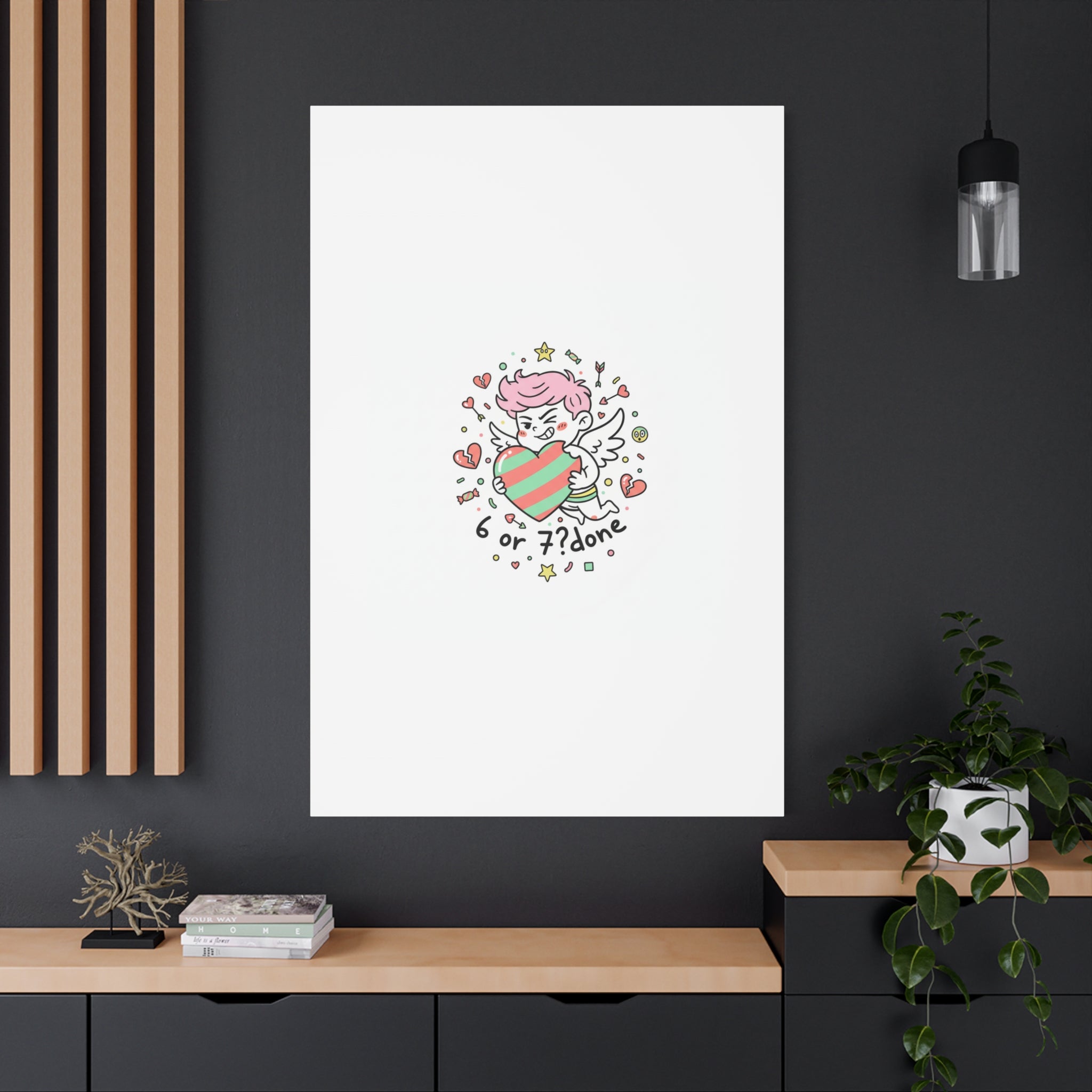 Weird Cupid heart illustration Canvas | Weird Valentine, quirky chaotic love