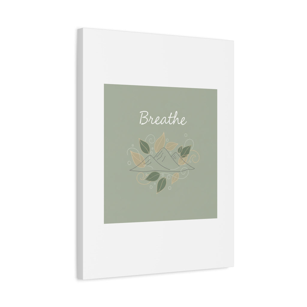 Breathe Mountain Line Canvas | Nature Symbols, Minimal Forest Wall Art