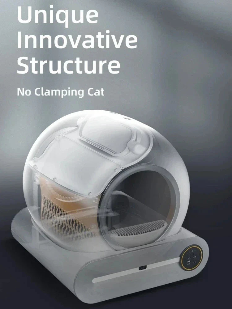 65L (17.2 gal) Automatic Self - Cleaning Enclosed Cat Litter Box Smart App - Controlled Low - Noise Pet Toilet - PhishStones Products