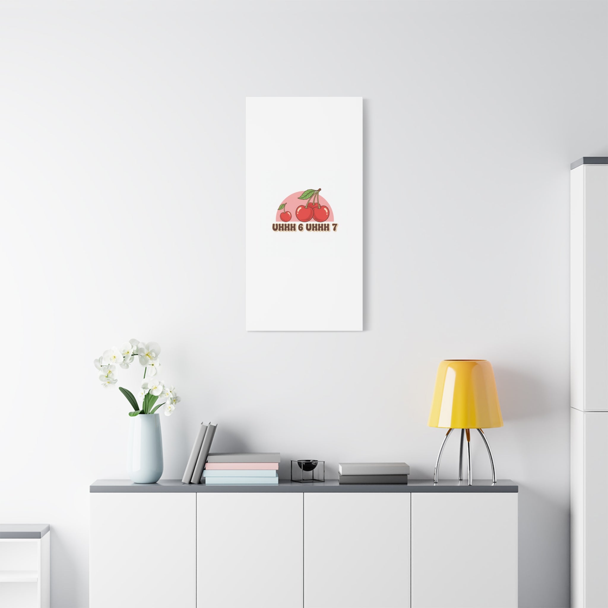 Six Severn Cherry Retro Graphic Canvas | kawaii fruit print, vintage cherry design