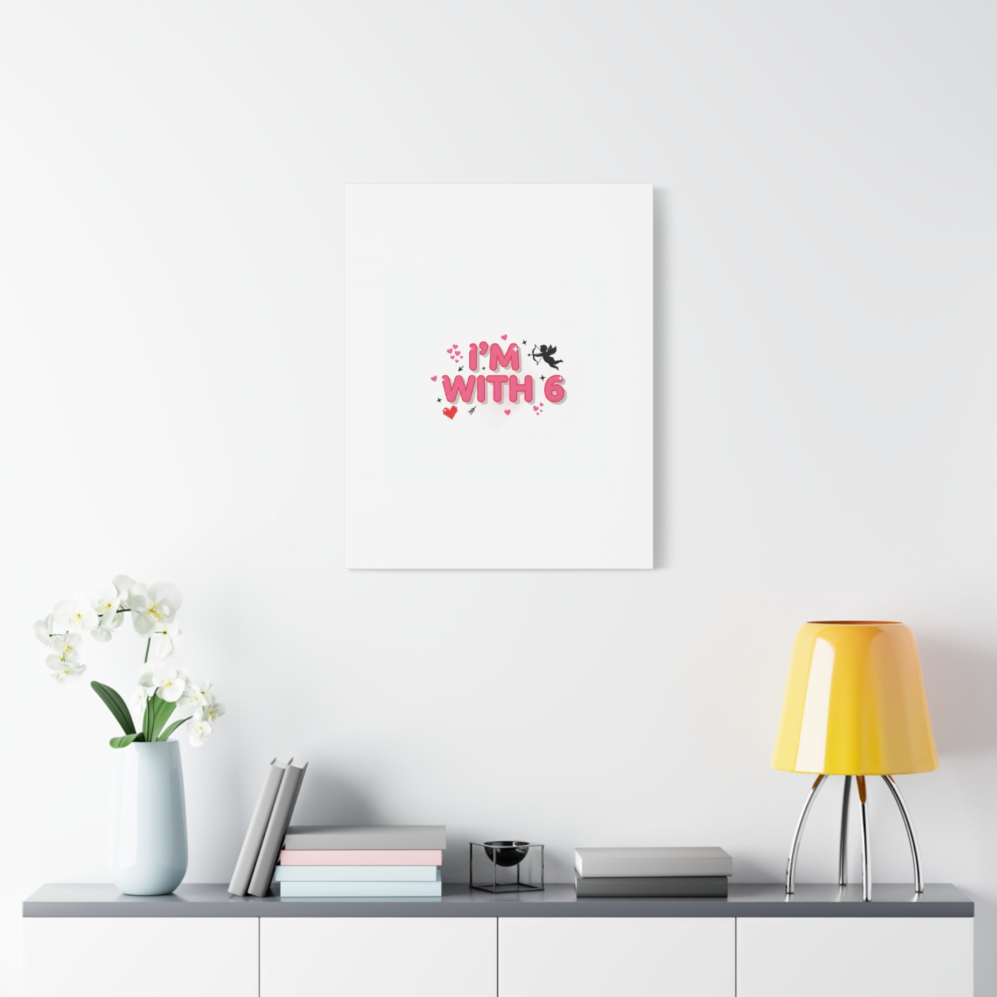 Valentine's 'I with 6 for 7' Meme Matte Canvas Art