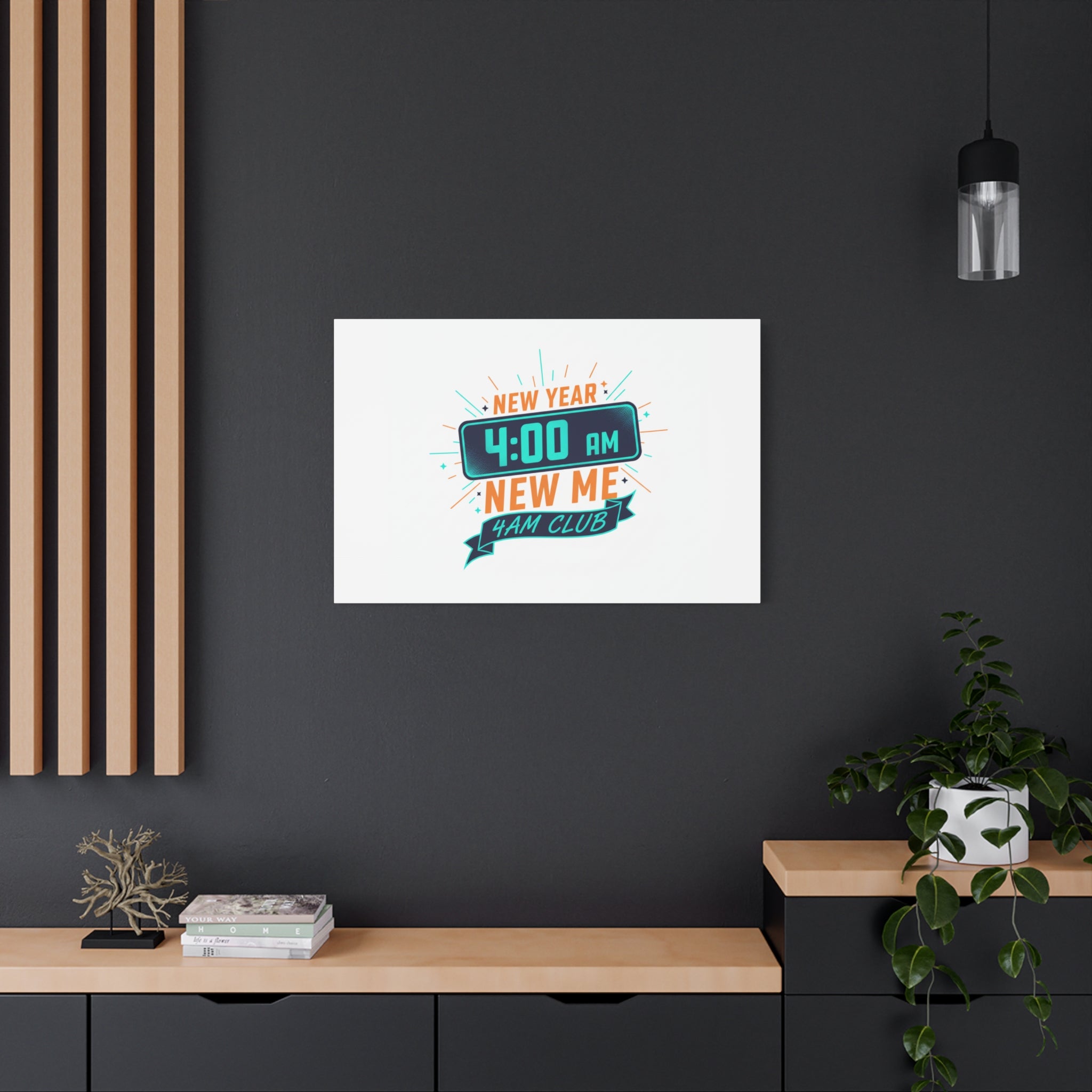 4AM Club New Year Graphic Canvas | Holiday Party Novelty, Festive New Year Decor
