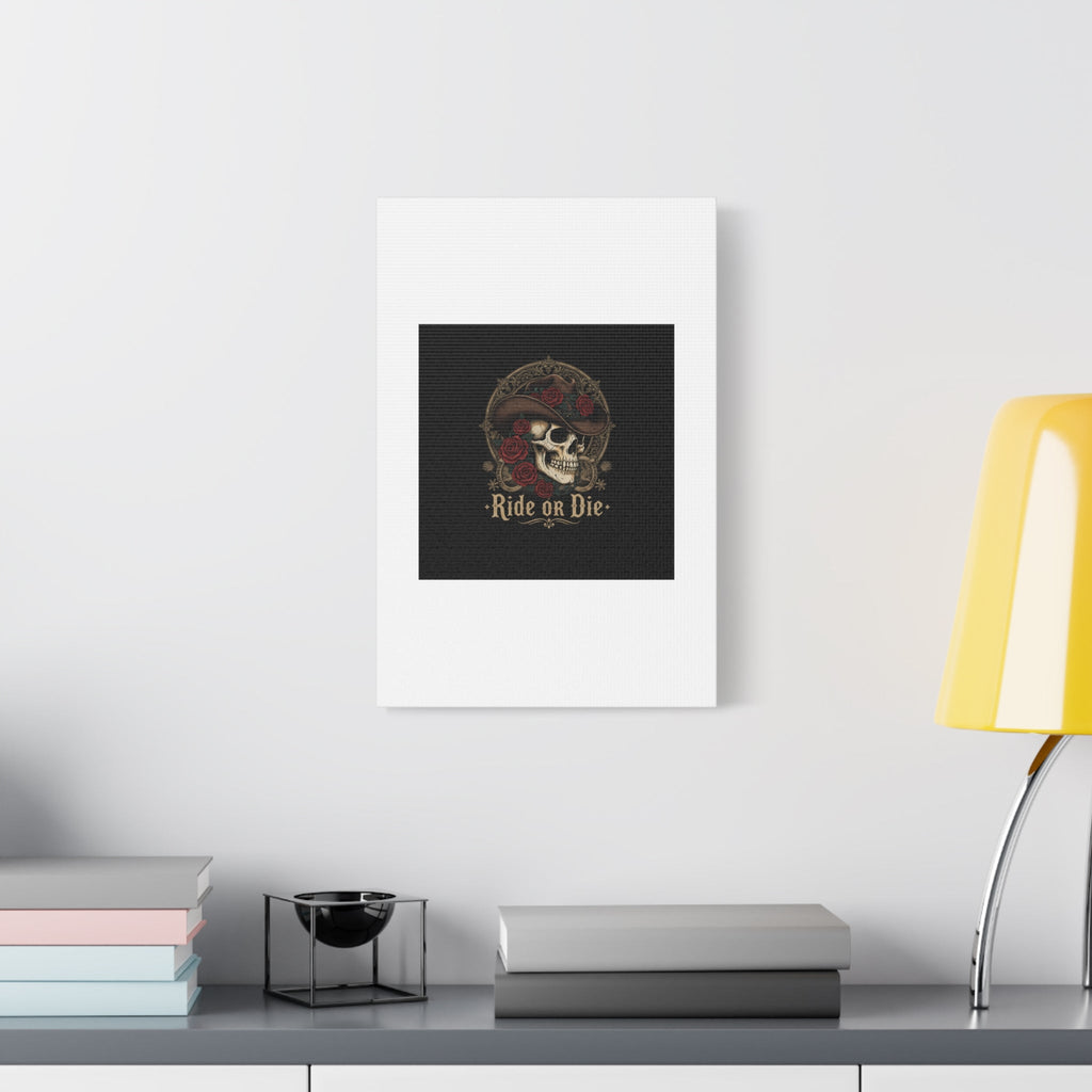 Ride or Die Skull Canvas | Western Skull Art, Gothic Americana