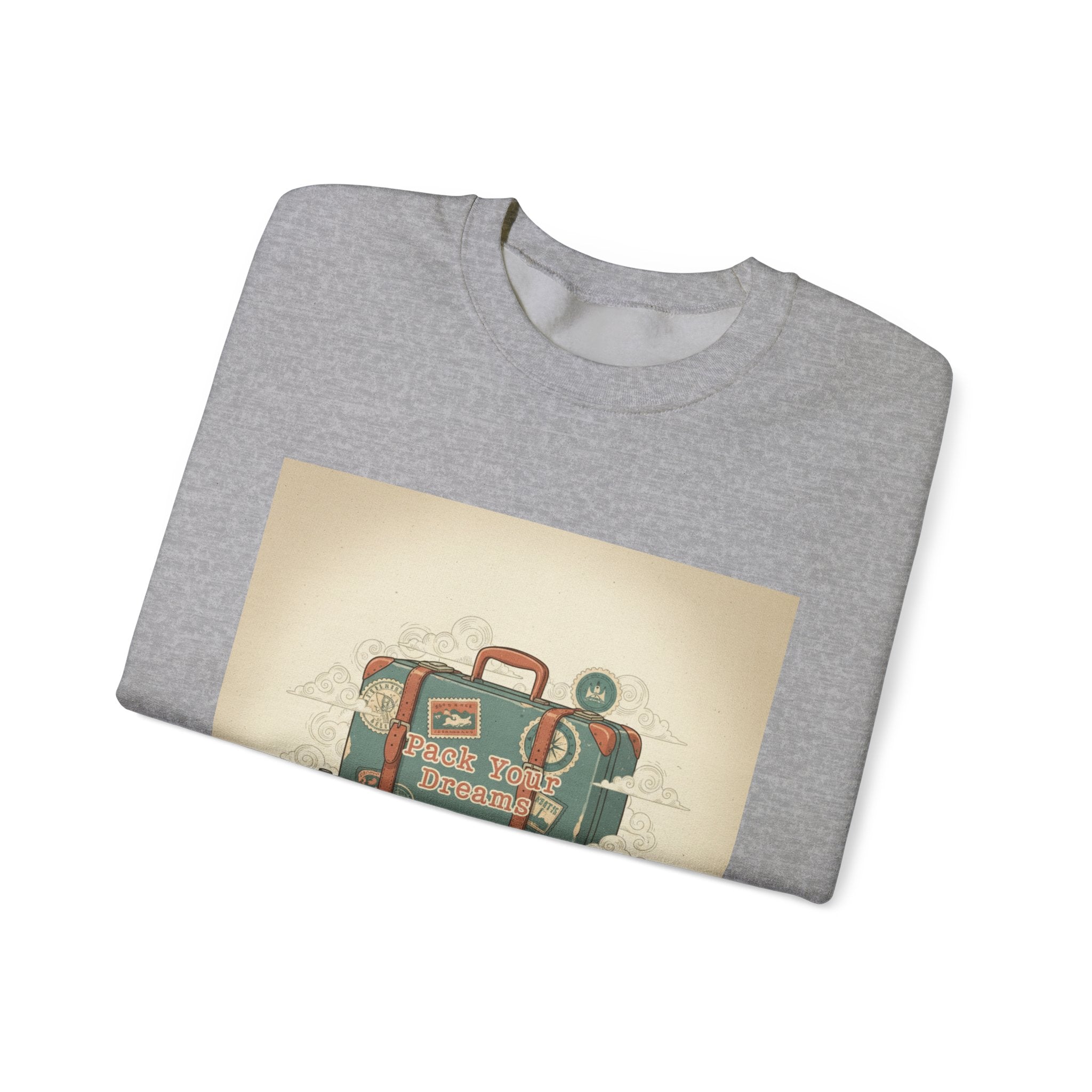 Vintage Passport Stamp Luggage Crewneck Sweatshirt | retro travel postcard, wanderlust design