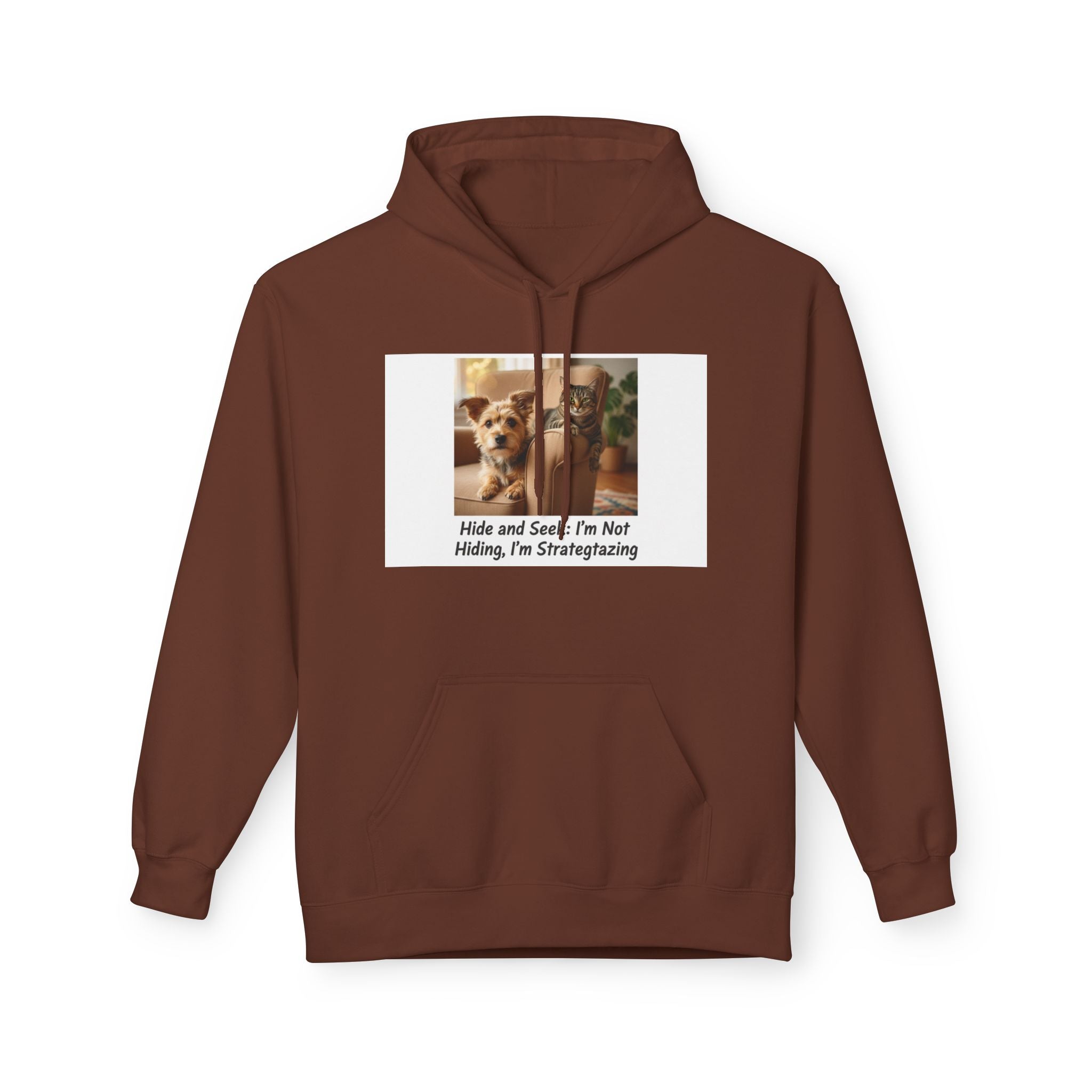 Cute Dog Meme Hoodie — "Hide and Seek; I’m Not Hiding, I’m Strategizing"