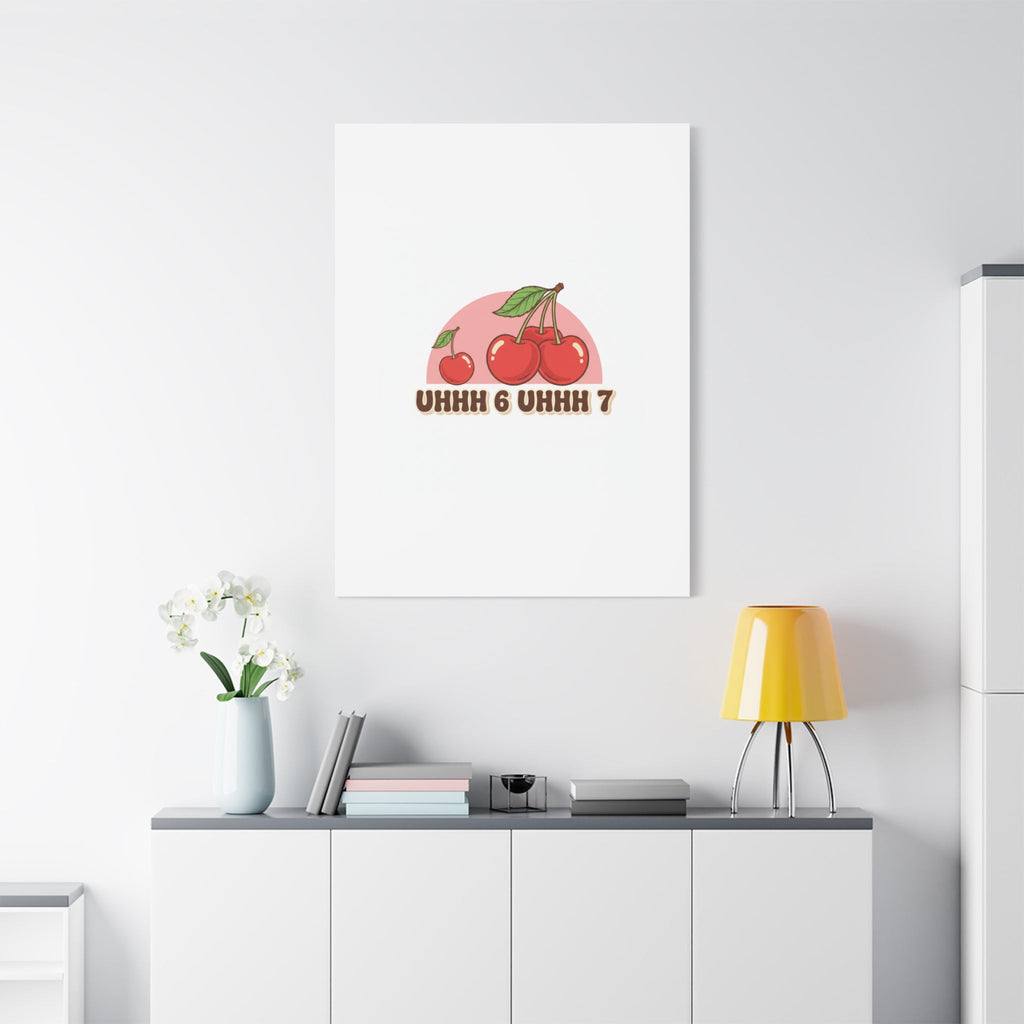 Six Severn Cherry Retro Graphic Canvas | kawaii fruit print, vintage cherry design