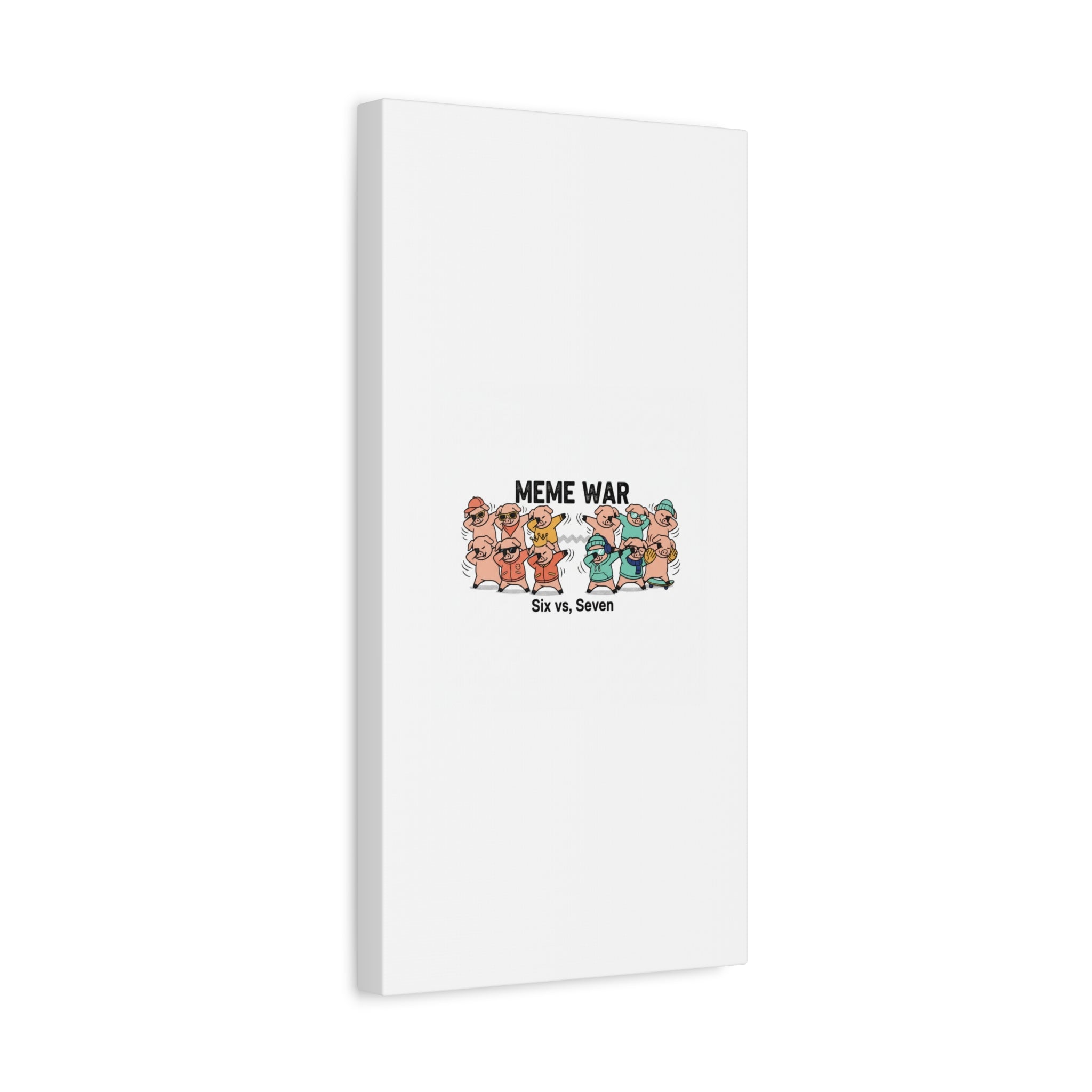 Meme War: Six vs. Seven Canvas Wall Art