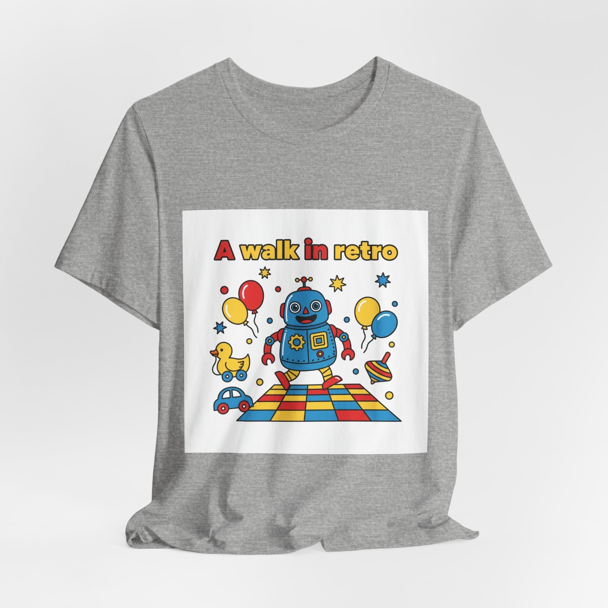 Retro Robot Toy Graphic Tee | Throwback Kid, Primary Colors
