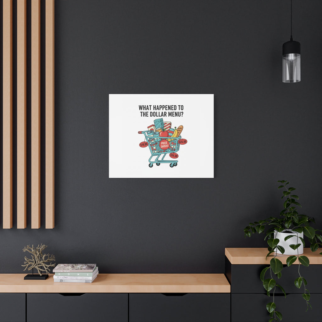 What Happened to the Dollar Menu? Canvas | Grocery Prices Meme, Price Shock Wall Art