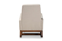 Baxton Studio Yashiya Mid-century Retro Modern Light Beige Fabric Upholstered Rocking Chair and Ottoman Set