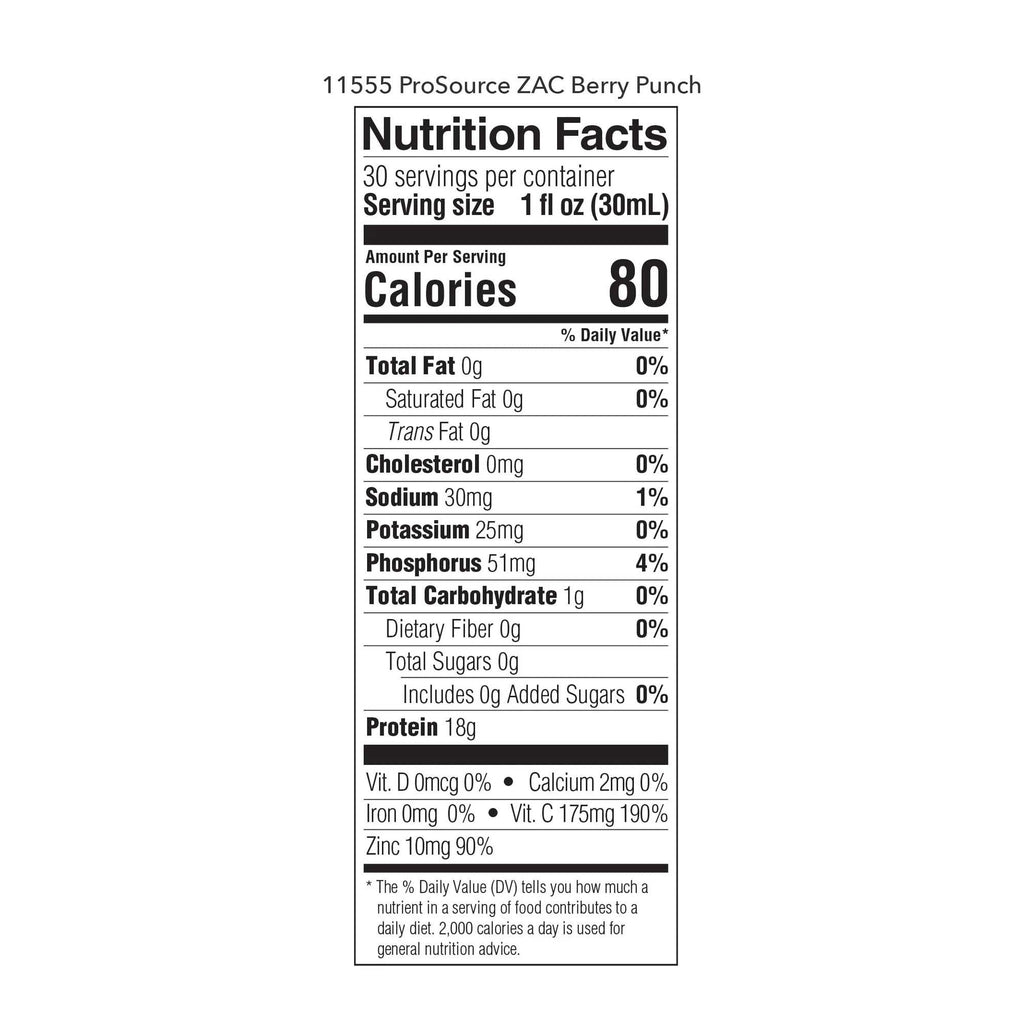 ProSource ZAC™ Berry Punch Complete Liquid Protein for Medical Food Use, 32-oz. 11555