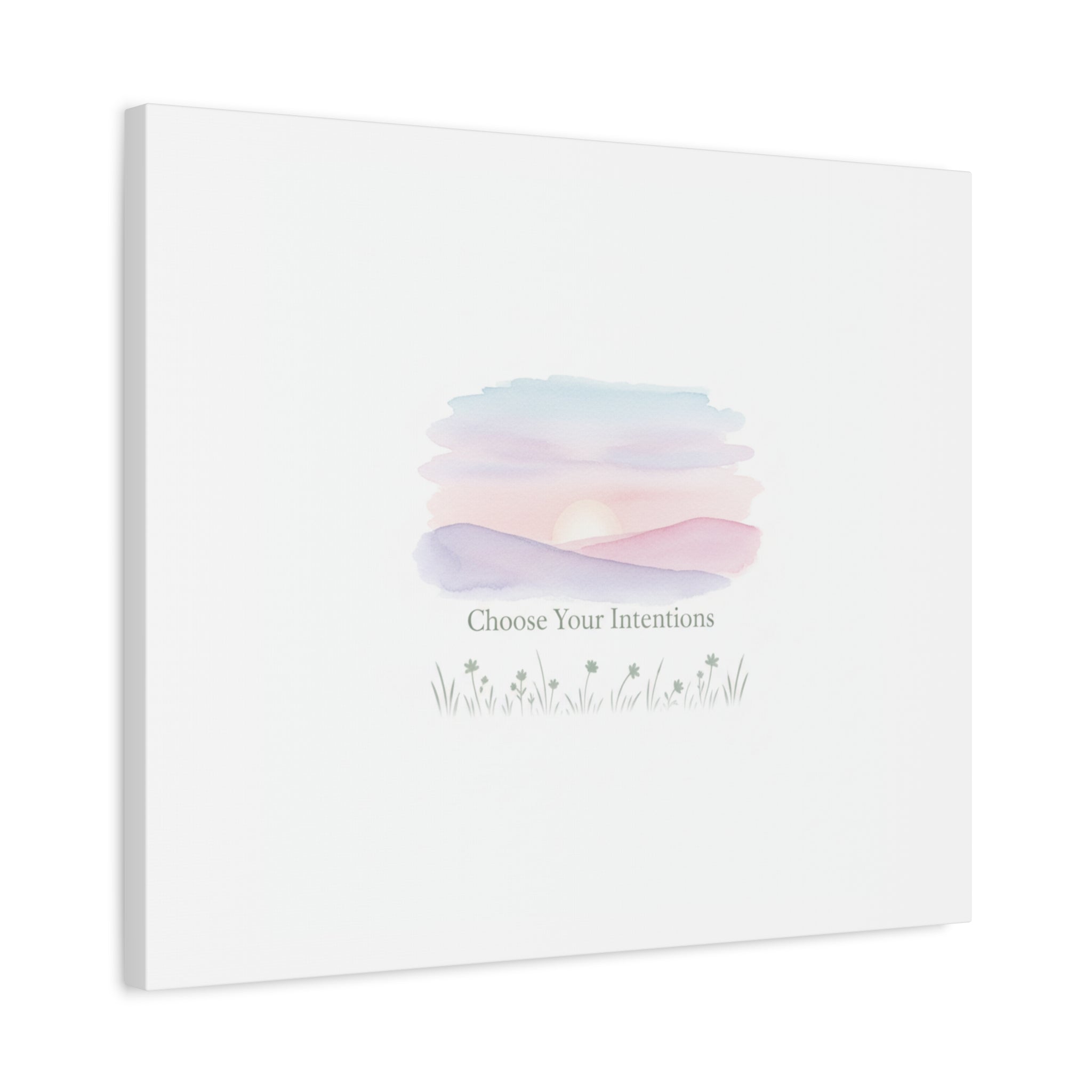 Choose Your Intentions Canvas, soft wellness poster, pastel gradient mindfulness art