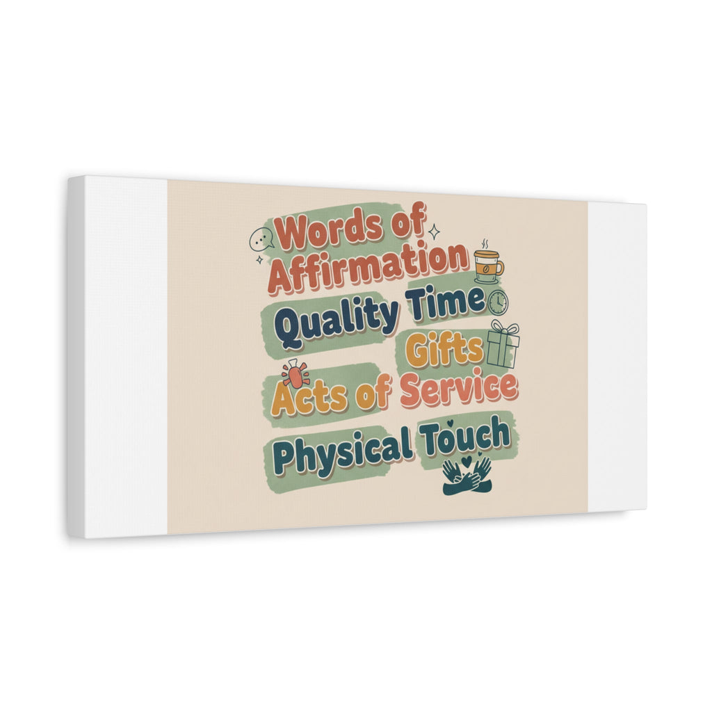 Love Languages List Matte Canvas Wall Art | love language meme, relationship humor