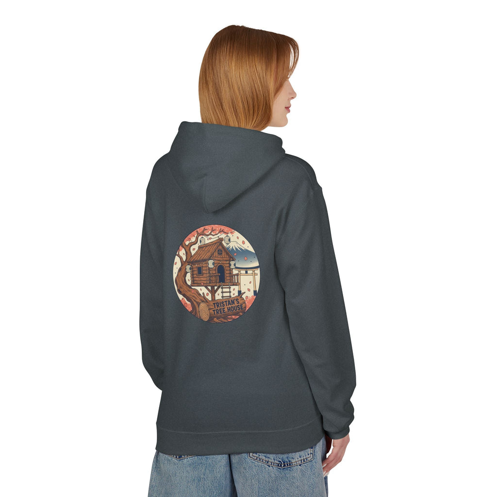 Hoodie — “Love is a Universal Language” Cozy Retro Cabin Graphic Hoodie