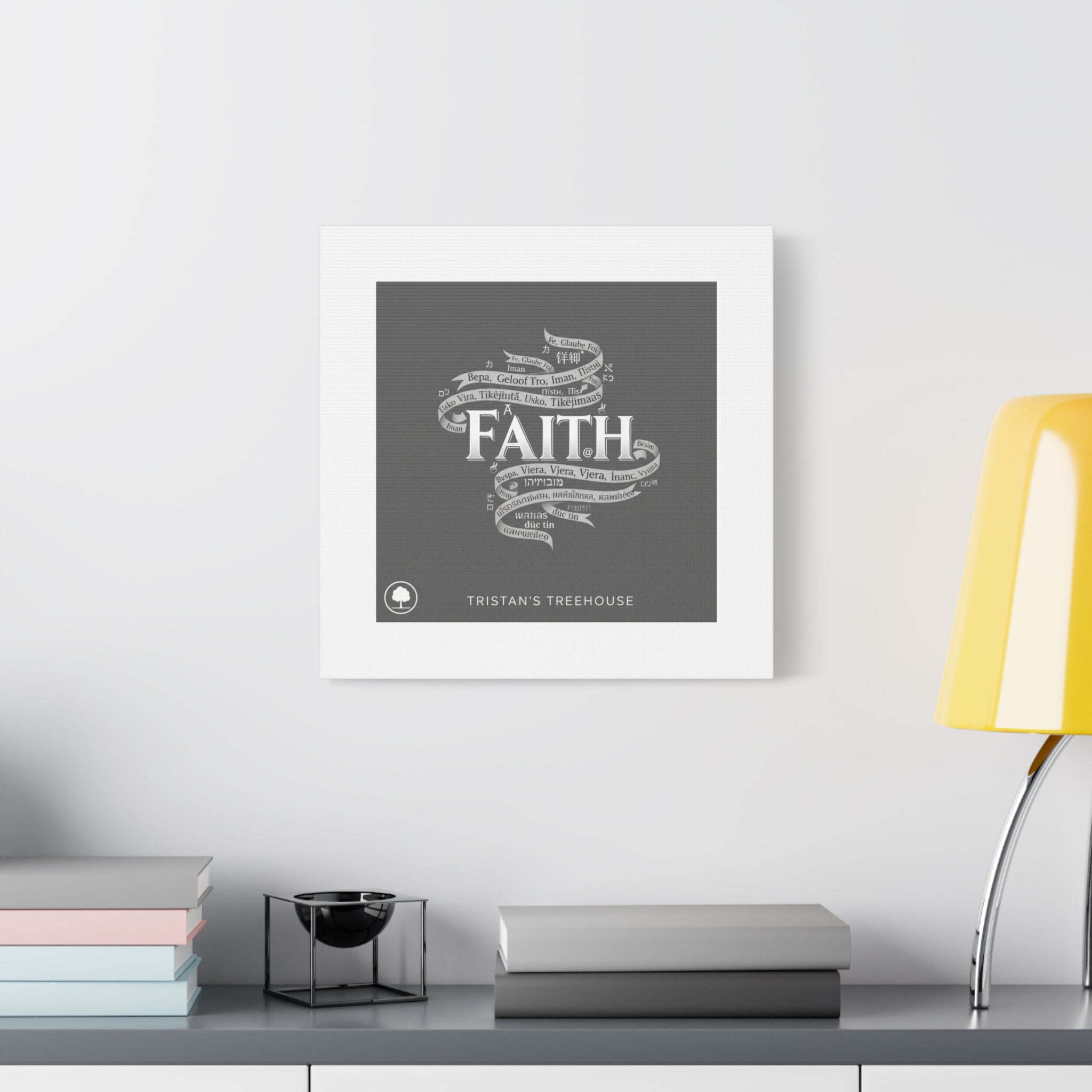 handwritten faith ribbon Canvas | sketch aesthetic, doodle design