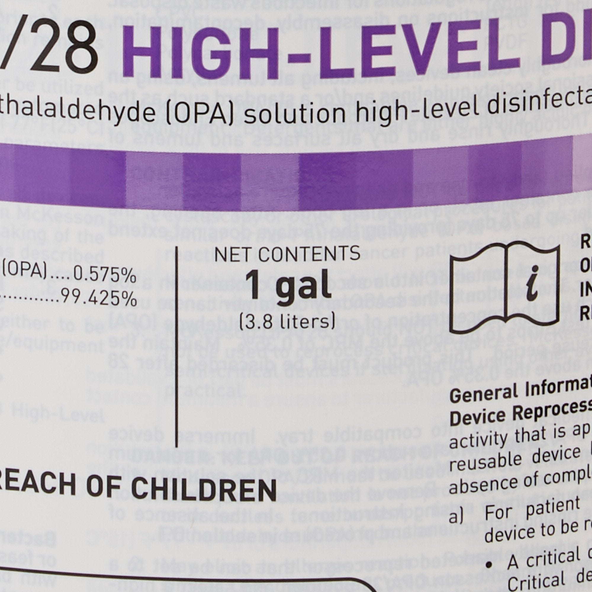 McKesson OPA High Level Disinfectant, 1 gal. Jug 73-OPA28
