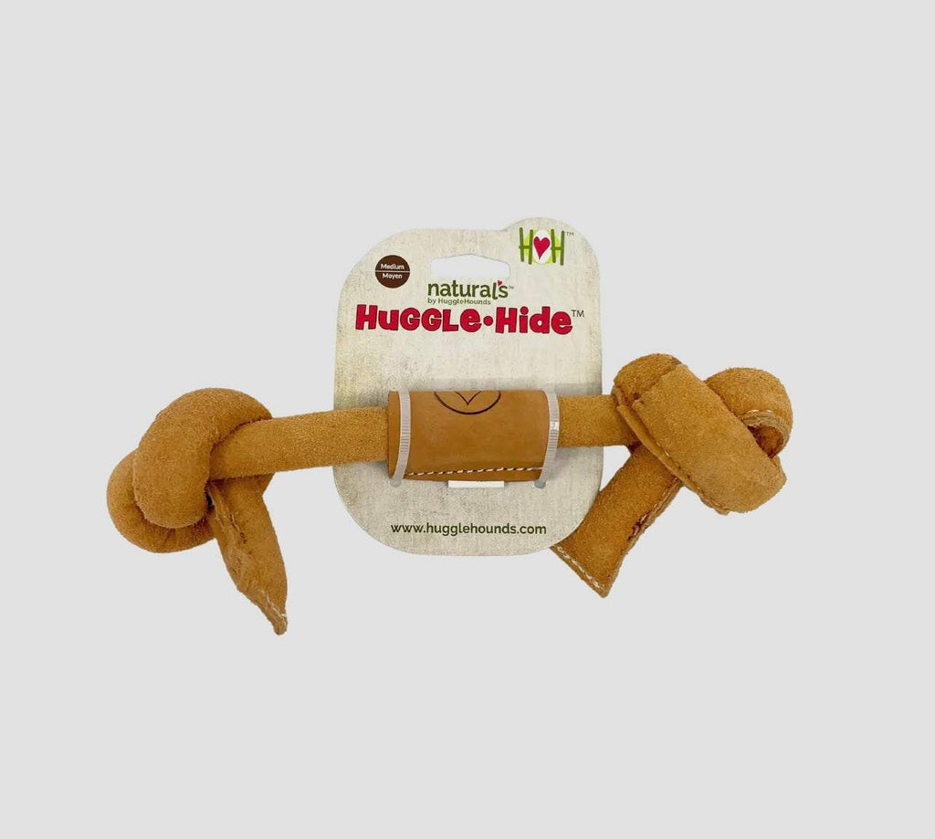 🦴🐾 Huggle-Hide Natural Leather Knotted Toy