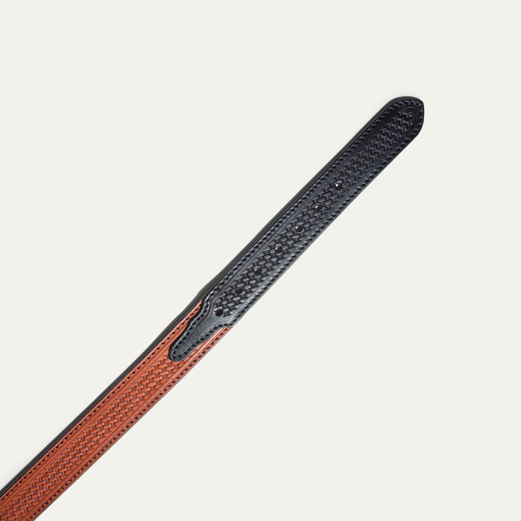 Hand-Tooled Basketweave Belt