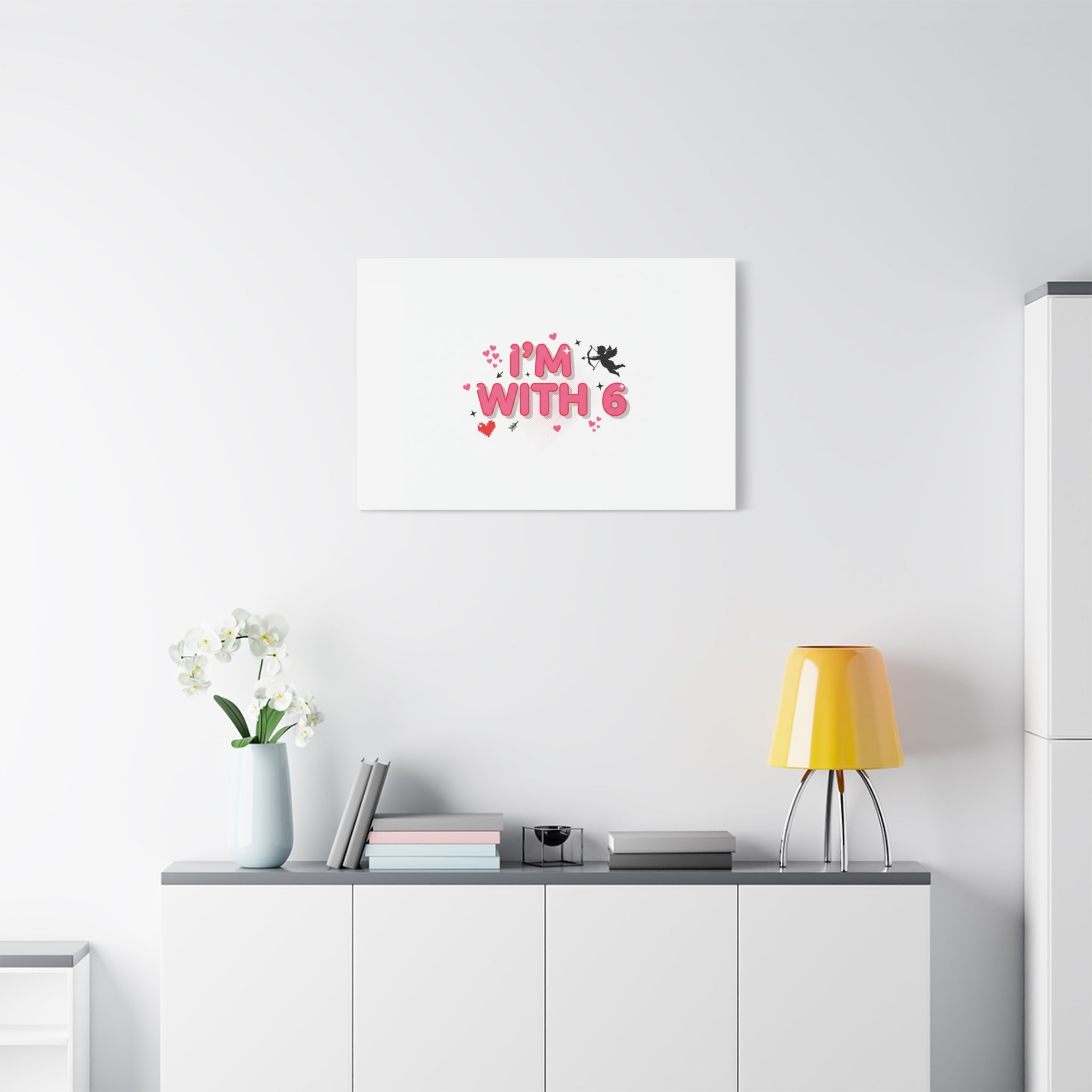 Valentine's 'I with 6 for 7' Meme Matte Canvas Art
