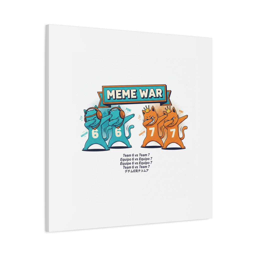 Meme War: Six vs. Seven Canvas Wall Art