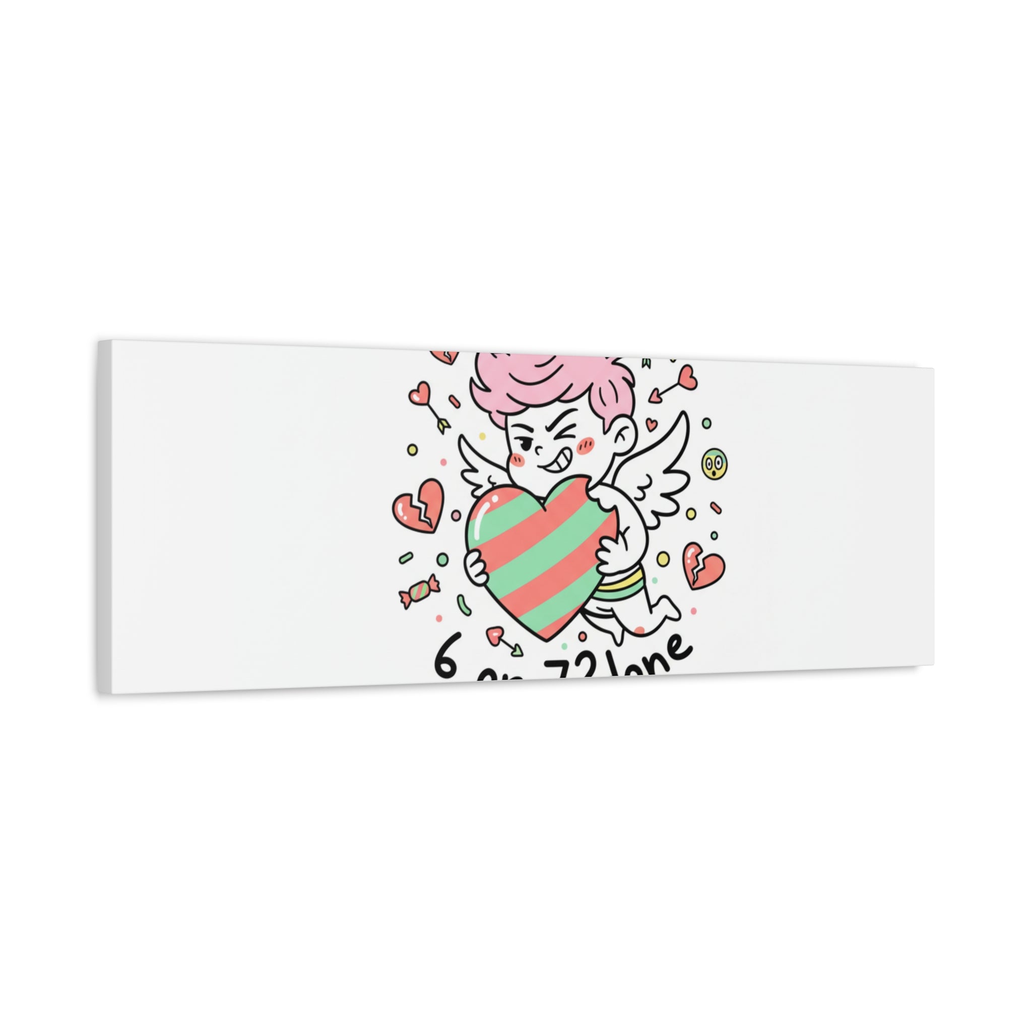 Weird Cupid heart illustration Canvas | Weird Valentine, quirky chaotic love