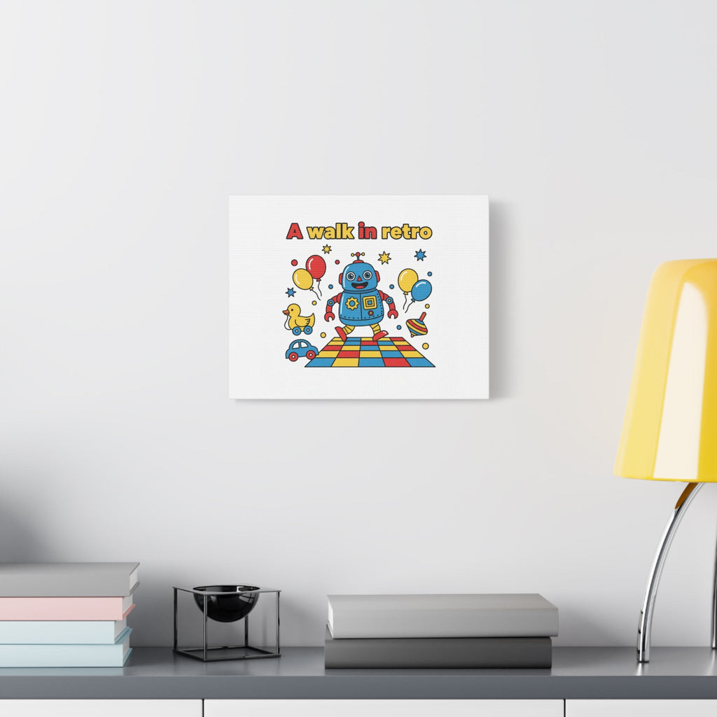 Retro Toy Robot Canvas | Throwback Kid, Primary Color Nostalgia