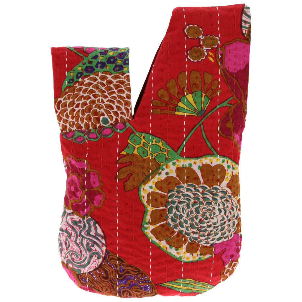 GreaterGood Hand Stitched Kantha Wristlet - 100% Cotton Cotton Clutch
