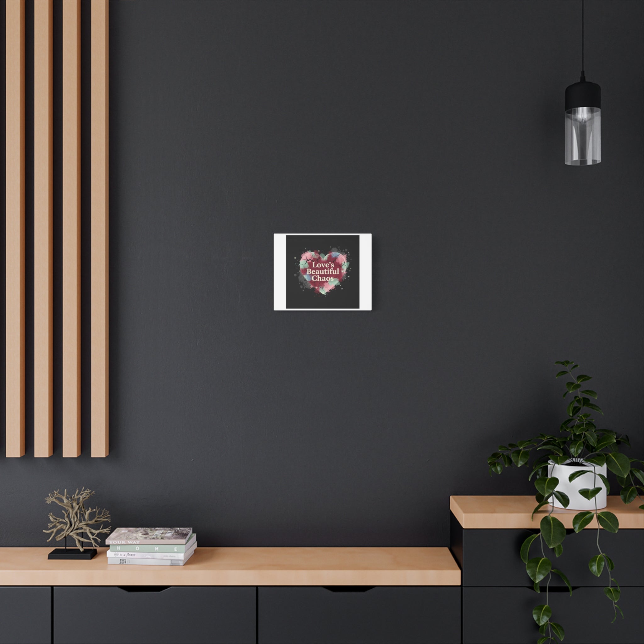 Love's Beautiful Chaos Canvas Print | Soft Grunge Hearts, Distressed Heart Art